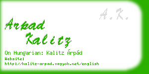 arpad kalitz business card